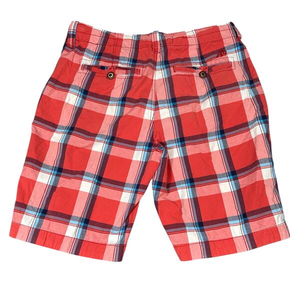Aeropostale Red Blue Plaid Drawstring Shorts Men’s Size 36 Cotton Casual - Picture 4 of 9